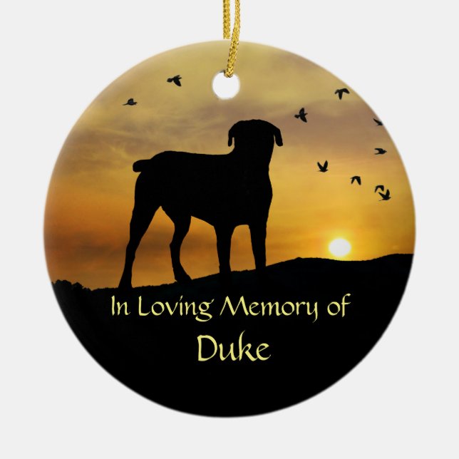 Dog Memorial Tribute Ceramic Ornament (Front)