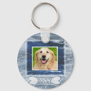 Dog Memorial with Bone Key Ring