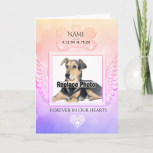 Dog Memorial with Rainbow Bridge Poem Card