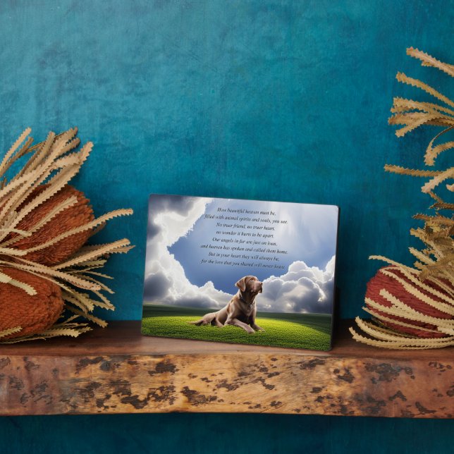 Dog Memorial with Spiritual Poem Beautiful! Plaque (Side)