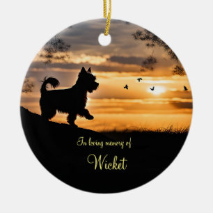 Dog Memorial Yorkie Yorkshire Terrier Custom Name Ceramic Ornament