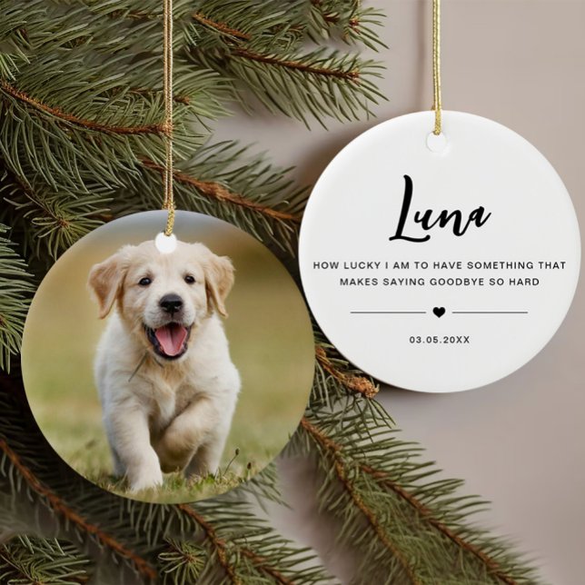 Dog Memory Honouring Pet Quote Customise Ceramic Ornament (Creator Uploaded)