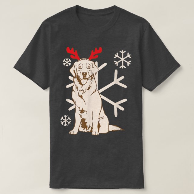 Dog Merry Christmas Celebrations Party Reindeer La T-Shirt (Design Front)