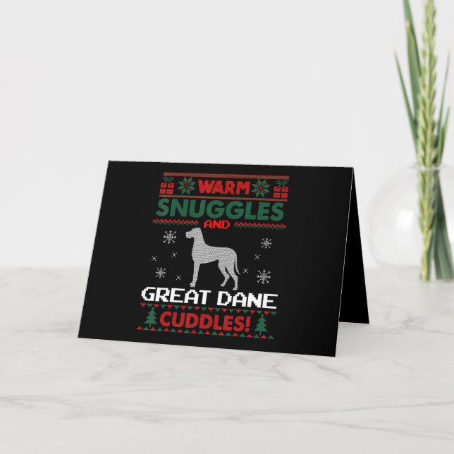 Dog | Merry Christmas Great Dane Dog Holiday Card (Front)