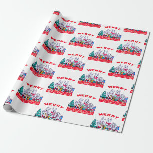 Dog Merry Christmas White Shepherd Holiday GSD Fun Wrapping Paper