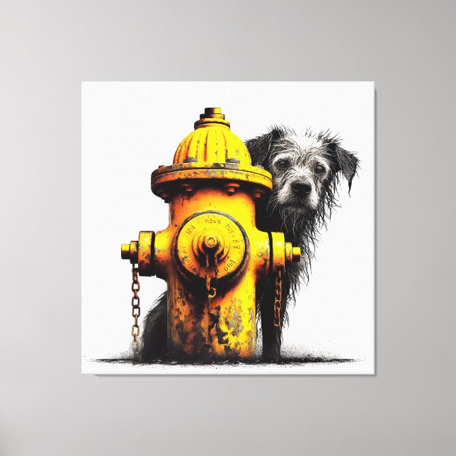 Dog Modesty Faux Canvas Print (Front)