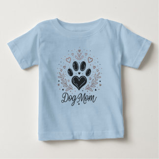 Dog Mom Baby Toddler Paw Heart T-Shirt
