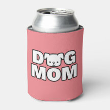 DOG MOM Can Cooler (Pink)