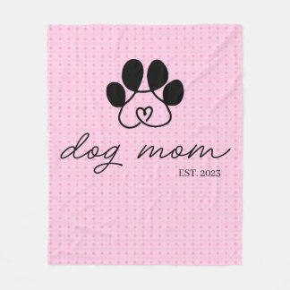 dog mom customizable baby pink polar blanket