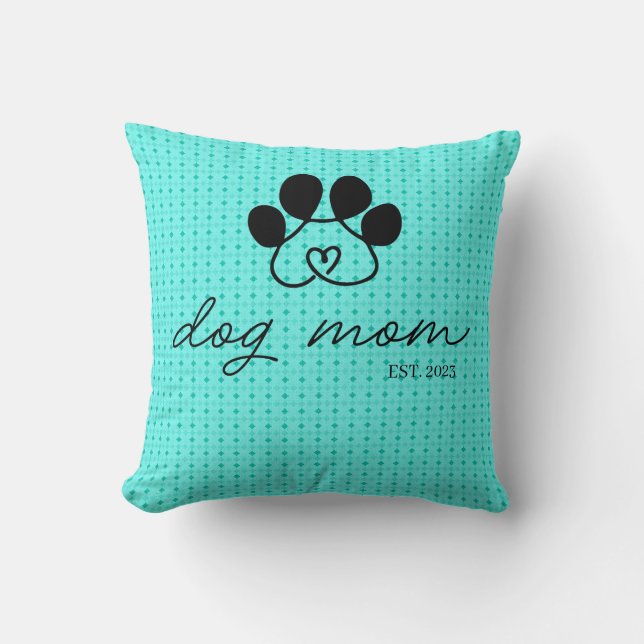 dog mom customizable mint green cushion (Front)
