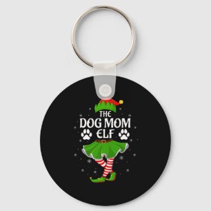 Dog Mom Elf Christmas Family Girls Women Elf Squad Key Ring