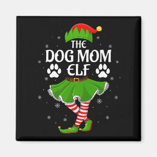 Dog Mom Elf Christmas Family Girls Women Elf Squad Magnet