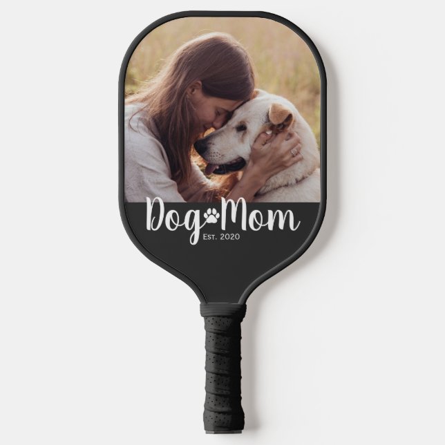Dog Mom Established Script Photo Pickleball Paddle (Front)