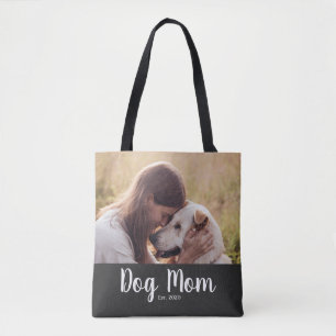 Dog Mom Established Script Photo Tote Bag