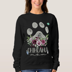 Dog Mom  for Women  Paw Print Floral Graphic Sweatshirt