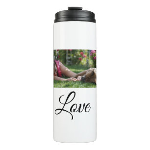 Dog mom love add name text pet name lovers thermal tumbler