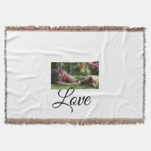 Dog mom love add name text pet name lovers throw blanket