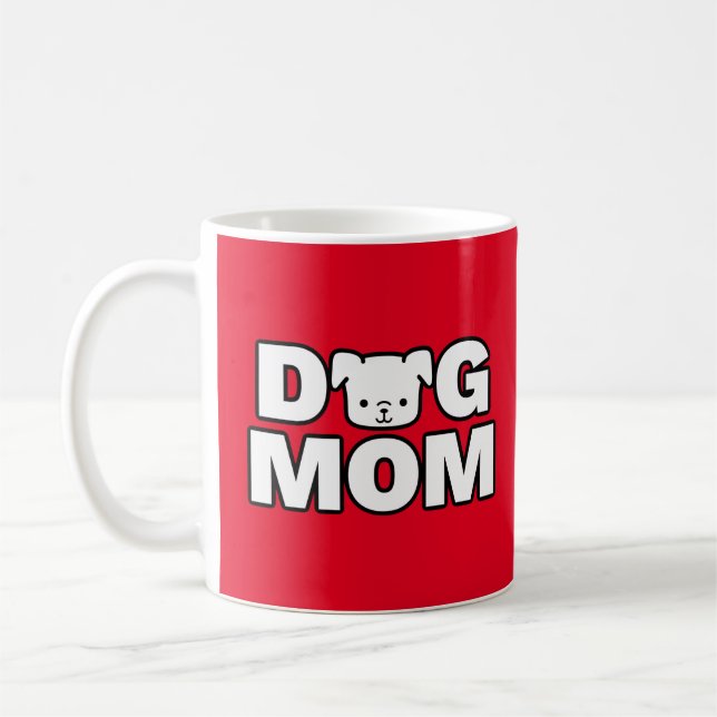 DOG MOM Mug (Red) (Left)