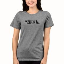 DOG MOM Paw Print T-Shirt | Women's Heather Grey