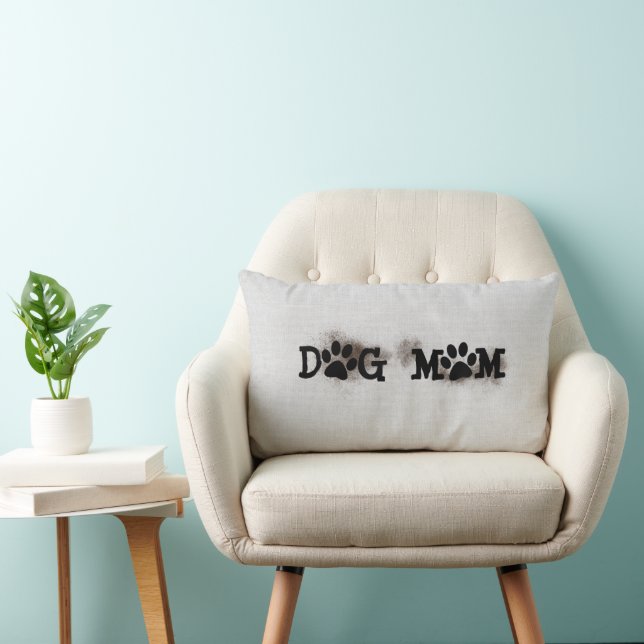 DOG MOM Pawprints With Dirt  Lumbar Cushion (Chair)