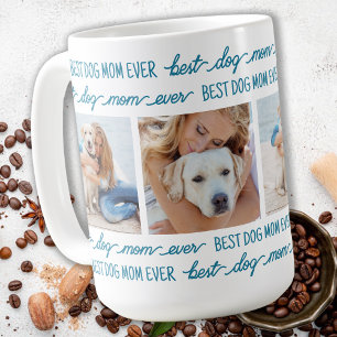 DOG MOM Personalised 4 Pet Photos Coffee Mug