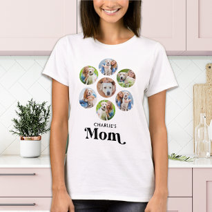 Dog MOM Personalised Dog Lover Pet Photo Collage T-Shirt