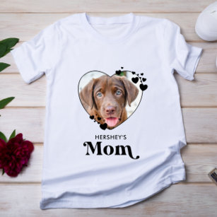 Dog MOM Personalised Heart Dog Lover Pet Photo T-Shirt