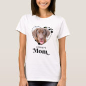 Dog MOM Personalised Heart Dog Lover Pet Photo T-Shirt (Front)