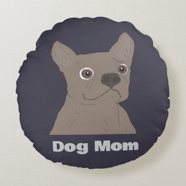 Dog Mom Round Cushion (Front)