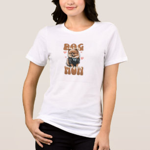 Dog Mom T-Shirt – Silhouette of Mom & Dog – Pet Lo Tri-Blend Shirt