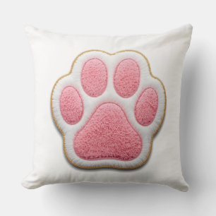 Dog Mom Throw Pillow   Embroidered Heart Paw Print