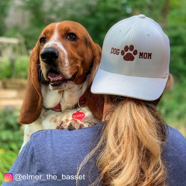 DOG MOM with Paw Print | Cool Canine Lover's Embroidered Hat (Creator Uploaded)