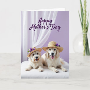 Dog Mothers Day Floral Hat Card