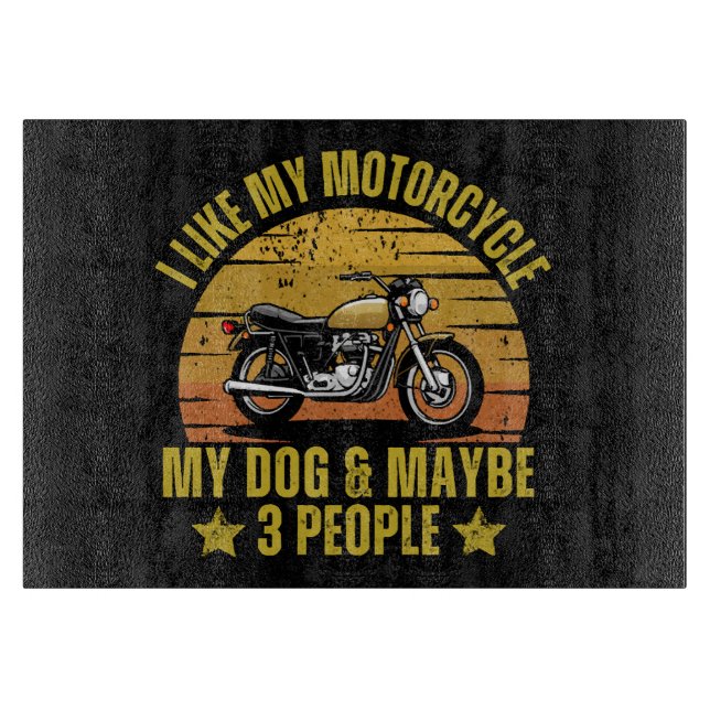 Dog Motorcycle Cutting Board (Front)