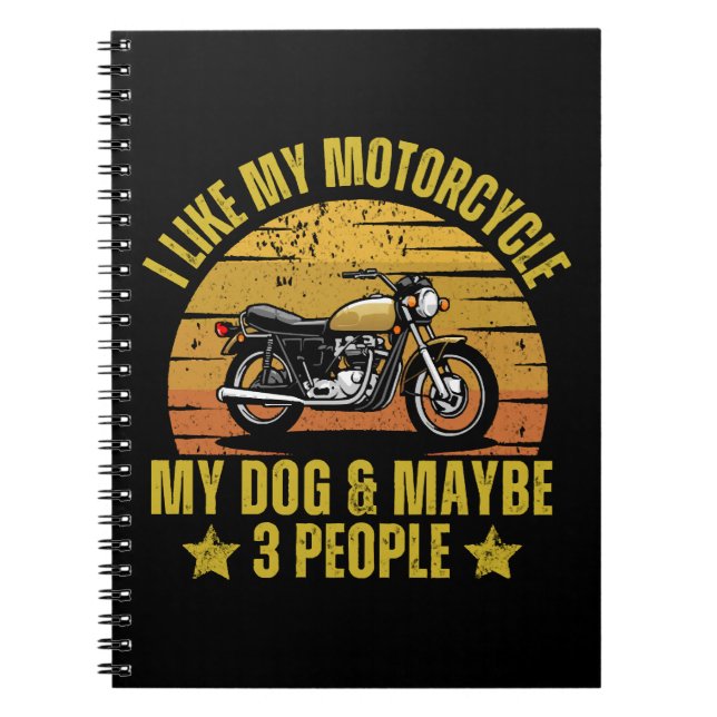 Dog Motorcycle Notebook (Front)