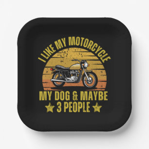 Dog Motorcycle Paper Plate