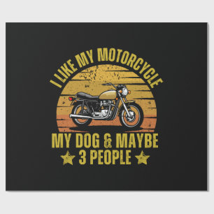 Dog Motorcycle Wrapping Paper