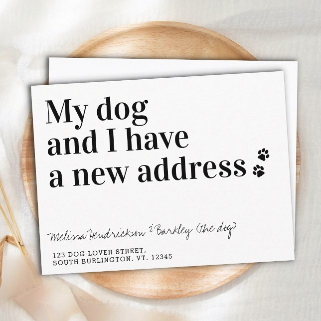 Dog Moving New Address We've Moved Announcement Po Postcard (Creator Uploaded)