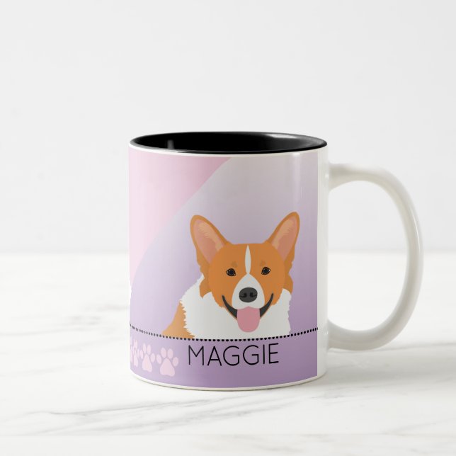 Dog Mug My Heart Belongs to a Corgi Modern Graphic (Right)