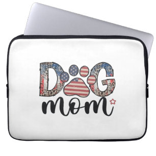Dog Mum 4th of July American Mama Laptop Sleeve