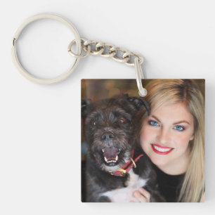 Dog Mum And Dog Photo Key Ring
