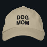 Dog Mum black beige Embroidered Baseball Cap<br><div class="desc">Dog Mum black and beige Embroidered Baseball Cap (available in many colours)
Modern,  minimalist,  simple,  elegant style.
with customisable text</div>