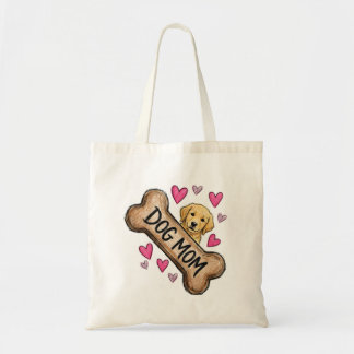 Dog Mum Bone Golden Retriever Tote Bag