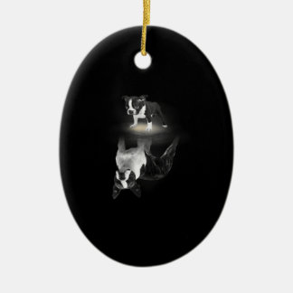 Dog Mum BostonTerrier Dog Lover Gift Mother Father Ceramic Ornament