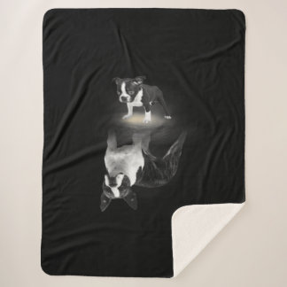 Dog Mum BostonTerrier Dog Lover Gift Mother Father Sherpa Blanket