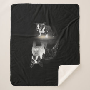 Dog Mum BostonTerrier Dog Lover Gift Mother Father Sherpa Blanket