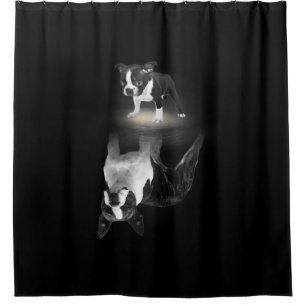 Dog Mum BostonTerrier Dog Lover Gift Mother Father Shower Curtain