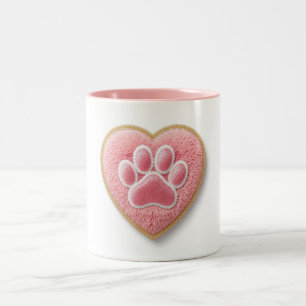 Dog Mum Ceramic Coffee Mug   Heart Paw Print