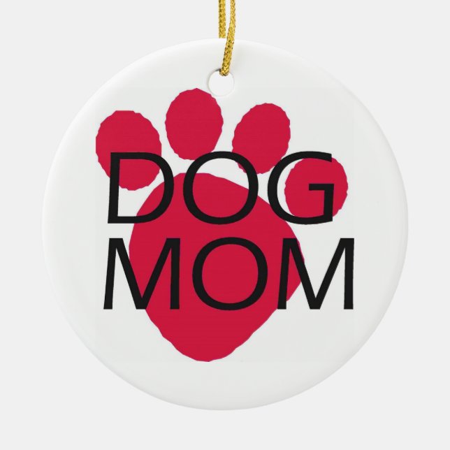 Dog Mum Ceramic Tree Decoration (Front)