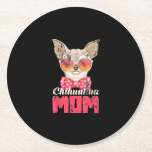 Dog Mum Chihuahua Round Paper Coaster